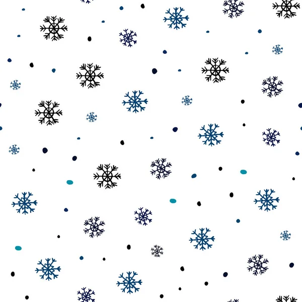 Plantilla Sin Costura Vector Azul Oscuro Con Copos Nieve Hielo — Archivo Imágenes Vectoriales