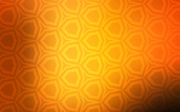 カラフルな六角形と濃いオレンジ色のベクトル パターン 六角形のスタイルでキラキラの抽象的なイラスト チラシのパターン — ストックベクタ
