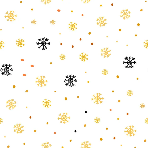 Vecteur Orange Clair Mise Page Transparente Avec Des Flocons Neige — Image vectorielle