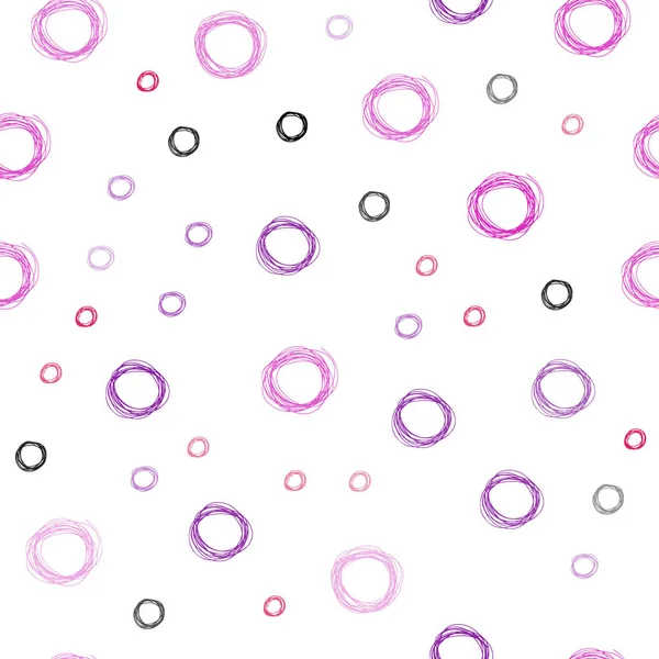 Світло Фіолетовий Рожевий Вектор Безшовний Візерунок Сферами Розмиті Бульбашки Абстрактному — стоковий вектор