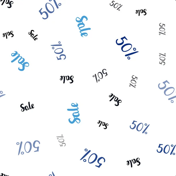 Dark Blue Vector Seamless Background Signs Sales Gradient Illustration Discount — Stock Vector
