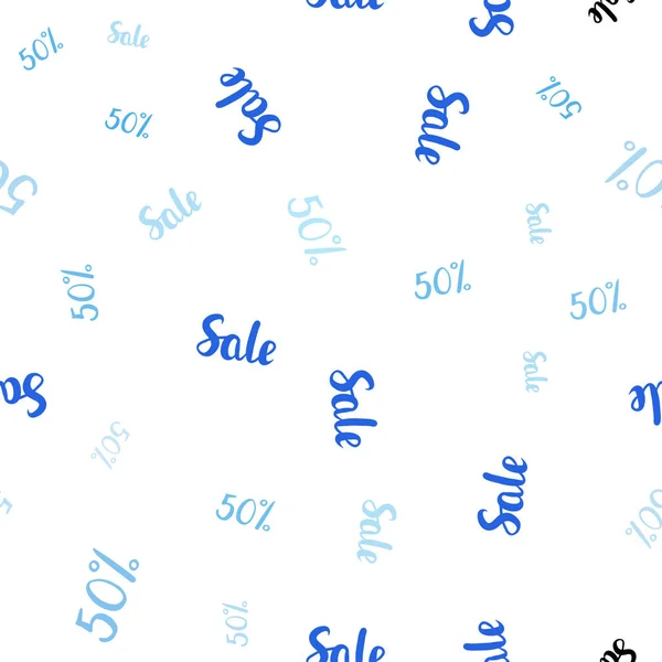 Hellblaues Vektor Nahtloses Muster Mit Zeichen Farbenfrohe Prozentzeichen Schlichtem Stil — Stockvektor