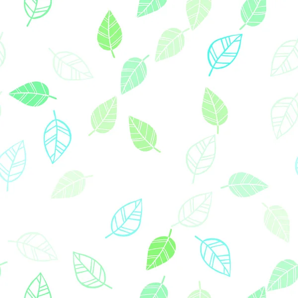 Светло Зеленый Вектор Безморщинистый Листьями Красочная Иллюстрация Стиле Каракулей Листьями — стоковый вектор