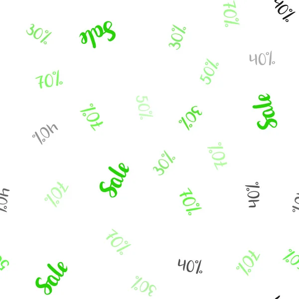 Світло Зелений Вектор Безшовний Візерунок Відсотковими Знаками Абстрактна Ілюстрація Барвистими — стоковий вектор