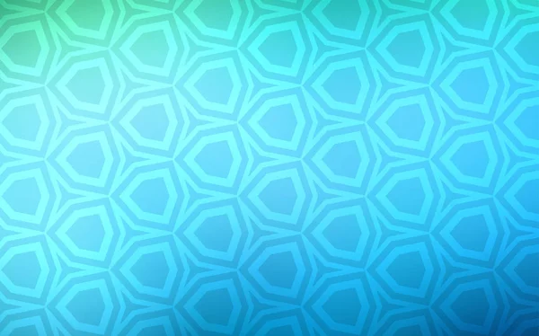 Azul Claro Plantilla Vectorial Verde Estilo Hexagonal Ilustración Con Conjunto — Vector de stock