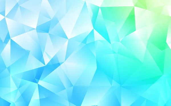 Hellblaue Grüne Vektorschablone Mit Kristallen Dreiecken Abstrakte Gradienten Illustration Mit — Stockvektor