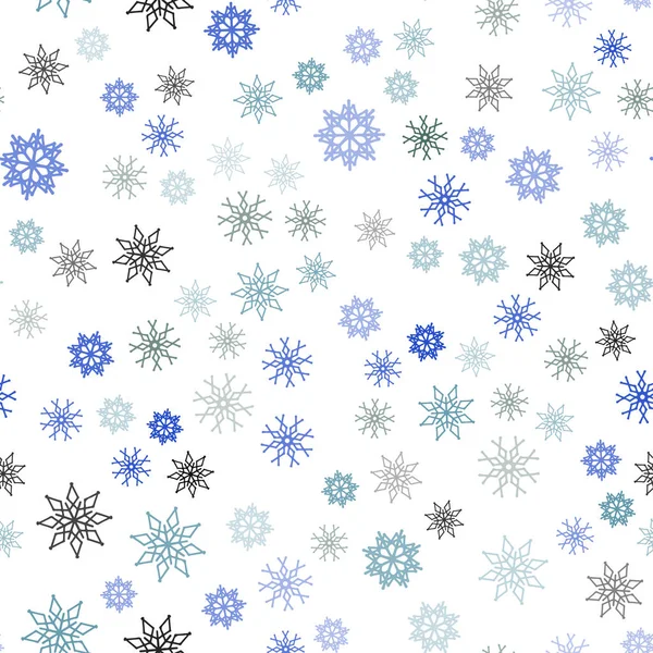 Couverture Transparente Vecteur Bleu Clair Avec Beaux Flocons Neige Illustration — Image vectorielle