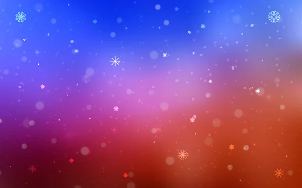 Modèle Vectoriel Bleu Clair Rouge Avec Flocons Glace Illustration Abstraite — Image vectorielle