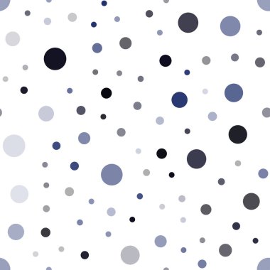 Koyu mavi daireler ile sorunsuz şablon vektör. Bulanık daireler doğa tarzı ile güzel renkli resimde. Duvar kağıdı, kumaş üreticileri için modaya uygun bir tasarım.