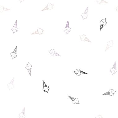 Pembe ışık, vektör sorunsuz şablon lezzetli dondurma ile sarı. Dekoratif illüstrasyon soyut şablonundaki dondurma ile. Kafe işletme reklamınız için tasarım doodle.