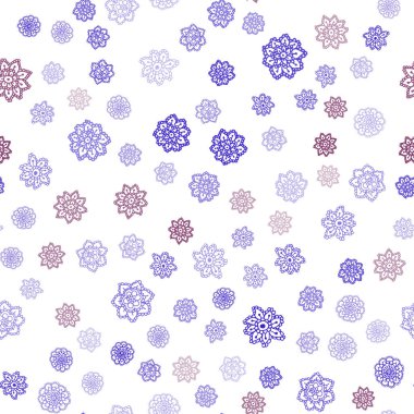 Koyu mavi, kırmızı Noel kar taneleri ile Dikişsiz desen vektör. Parlayan illüstrasyon kar Noel tarzı ile renkli. Kartvizit, Web siteleri için şablon.