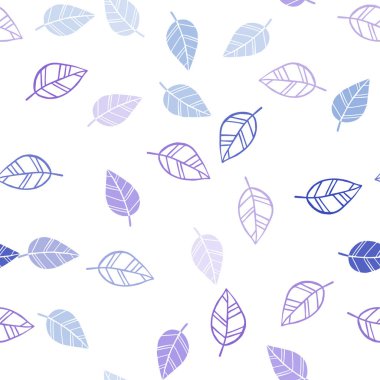 Hafif pembe, mavi vektör sorunsuz doodle doku yaprakları ile. Dekoratif illüstrasyon soyut şablonundaki karalamalar ile. Kartvizit, Web siteleri için şablon.