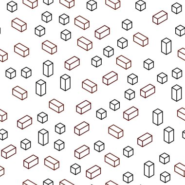 Koyu turuncu vektör zemin rhombus ile kesintisiz, izometrik. Glitter soyut resim dikdörtgen şekiller ile. Doku pencere panjur, perdeler için.