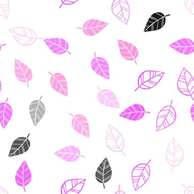 Hafif pembe vektör sorunsuz doodle desen yaprakları ile. Dekoratif illüstrasyon soyut şablonundaki karalamalar ile. Kartvizit, Web siteleri için şablon.