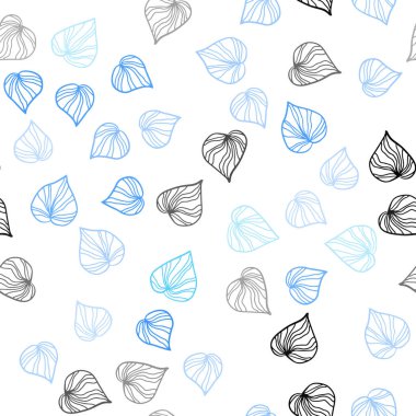 Hafif BLUE vektörsüz karalama arkaplanı yapraklı. Doğal yaprağı olan zarif, parlak bir illüstrasyon. Tekstil, kumaş ve duvar kağıtları için tasarım.