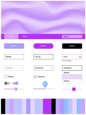 Hafif pembe, mavi vektör web UI kiti ile lamba şekiller. Degrade yarı ton mermer stiliyle yaratıcı çizimde. Web siteleri, açılış sayfaları için güzel düzeni.