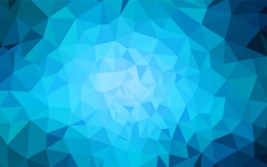 Koyu mavi parlayan üçgen düzen vektör. Renkli resimde üçgenler ile soyut tarzda. İş tasarımınız için yeni stil.