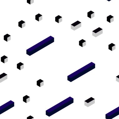 Koyu mavi, kırmızı dikdörtgenler ile kesintisiz, izometrik arka plan vektör. İllüstrasyon renkli dikdörtgenler dizi. Desen tasarım kumaş, duvar kağıtları.