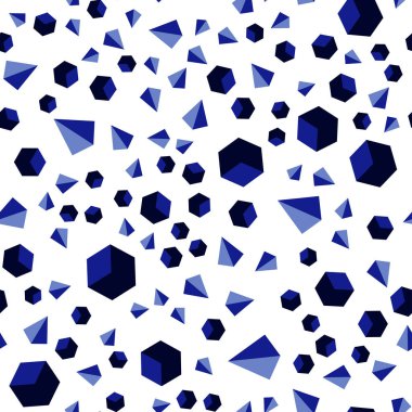 Koyu mavi dikdörtgenler, üçgenler ile kesintisiz, izometrik düzeni vektör. İllüstrasyon renkli üçgenler, kareler dizi. Tasarım için duvar kağıdı, kumaş üreticileri.