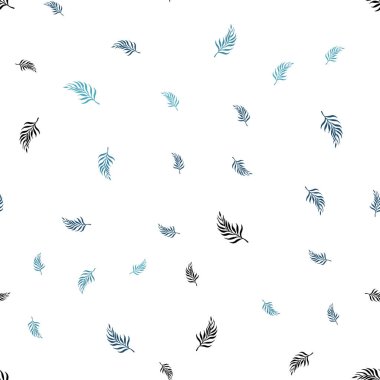 Hafif mavi vektör yaprak ile sorunsuz soyut tasarım. Zarif bir parlak örnek yaprakları doğal tarzı ile. Tekstil, kumaş, duvar kağıtları için tasarım.