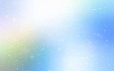 Açık mavi, parlak kar taneleri düzeniyle vektör yeşil. Bulanık arka plan gradyan ile kar. Yeni yıl tasarım reklam, poster, afiş için.