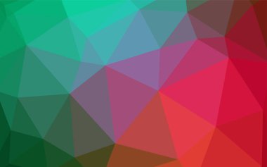 Açık yeşil, kırmızı vektör üçgen düzen parlayan. Glitter soyut resim zarif bir üçgen ile. Senin arka plan için dokulu deseni.