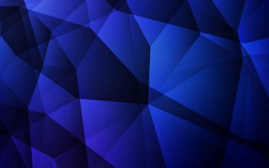 Koyu mavi vektör soyut mozaik zemin. Geometrik şekil gradyan ile Origami tarzında. İşiniz için en iyi üçgen tasarım.