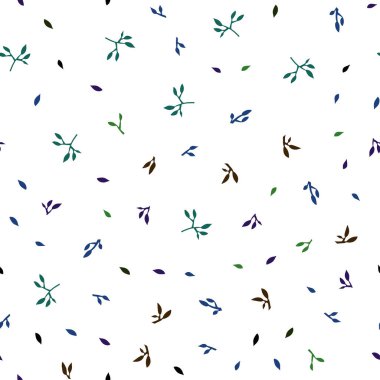 Koyu mavi, yeşil yaprakları ile Dikişsiz soyut desen vektör. Doodle yaprakları gradyan ile Origami tarzında Illustration. Duvar kağıdı, kumaş üreticileri için modaya uygun bir tasarım.