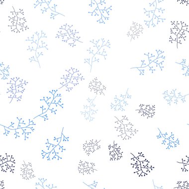 Hafif mavi vektör dalları ile Dikişsiz soyut desen. Doodle çizimi bırakır ve Origami tarzında şubeleri. Tekstil, kumaş, duvar kağıtları için tasarım.
