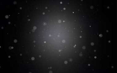 Parlak kar taneleri ile koyu gri vektör düzeni. Dekoratif illüstrasyon kar soyut şablonundaki ile parlayan. Şablonun yeni yıl arka plan olarak kullanılabilir.