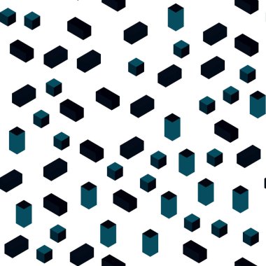 Koyu mavi vektör kesintisiz, izometrik kapak poligonal tarzı. İllüstrasyon renkli dikdörtgenler dizi. Desen tasarım kumaş, duvar kağıtları.