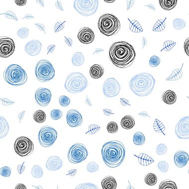 Açık mavi vektör yaprak ve çiçek ile sorunsuz doğal çizimleri. Beyaz arka plan üzerinde Hint tarzı dekoratif tasarım. Tasarım için duvar kağıdı, kumaş üreticileri.