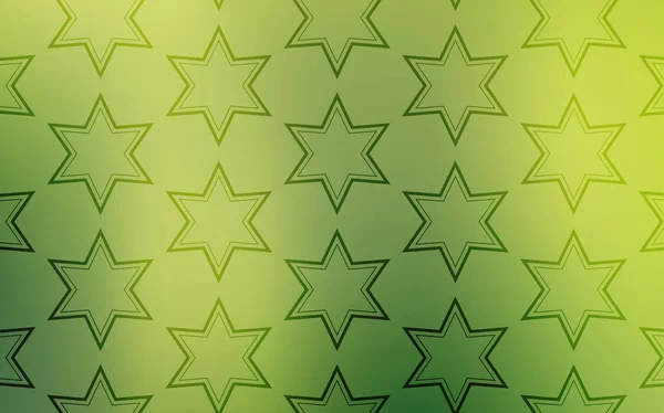 Verde Claro Patrón Vector Amarillo Con Estrellas Navidad Ilustración Abstracta — Archivo Imágenes Vectoriales