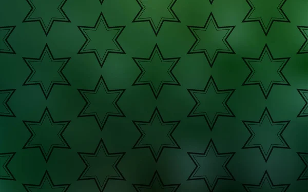Светло Зеленый Векторный Узор Звездами Декоративная Иллюстрация Звездами Абстрактном Шаблоне — стоковый вектор