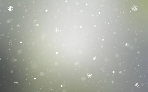 Hellgraue Vektorhülle Mit Schönen Schneeflocken Leuchtende Farbige Illustration Mit Schnee — Stockvektor
