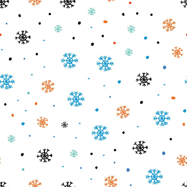 深色多色矢量无缝布局与明亮的雪花 用冰晶闪闪发光的抽象插图 壁纸设计 — 图库矢量图片