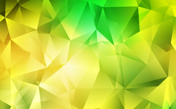 Verde Claro Fundo Vetorial Amarelo Com Linhas Triângulos Design Decorativo — Vetor de Stock