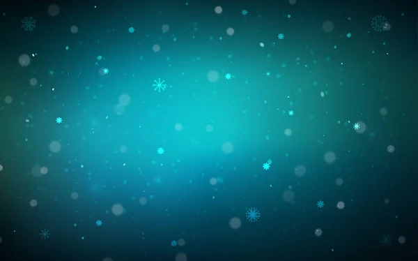 Donker Blauwe Vector Patroon Met Kerst Sneeuwvlokken Sneeuw Onscherpe Abstracte — Stockvector