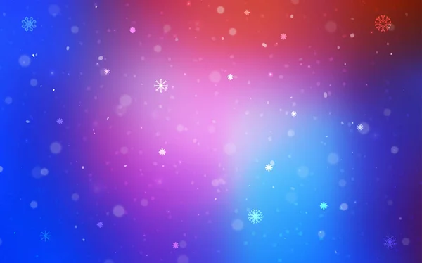 Modèle Vectoriel Bleu Clair Rouge Avec Flocons Glace Illustration Brillante — Image vectorielle