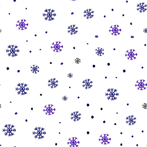 Dark Purple Patrón Inconsútil Vector Rosa Con Copos Nieve Navidad — Vector de stock