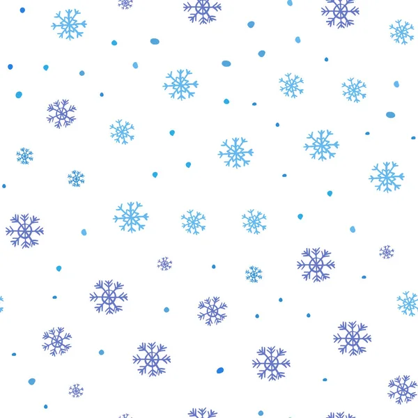 Light Pink Blue Vector Seamless Layout Bright Snowflakes Modern Geometrical — Stock Vector