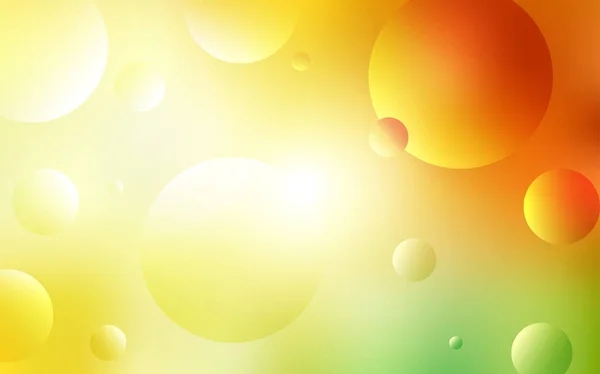 Светло Красный Желтый Векторный Отрезок Точками Абстрактная Иллюстрация Цветными Пузырями — стоковый вектор