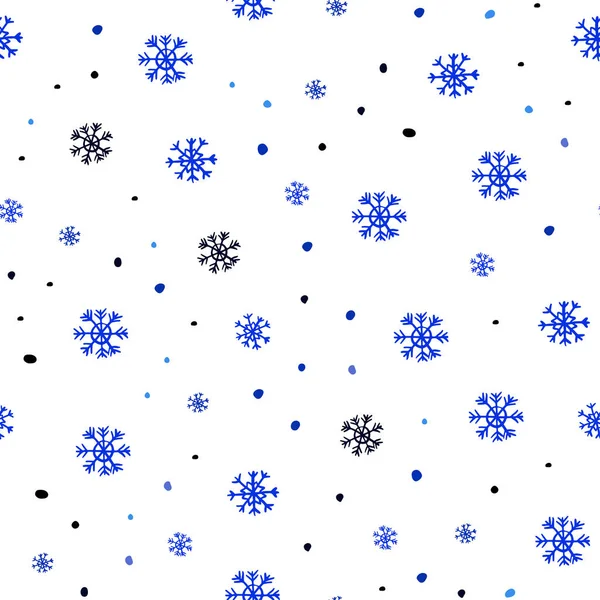 Mörkblå Vektor Sömlös Layout Med Ljusa Snöflingor Glitter Abstrakta Illustrationen — Stock vektor