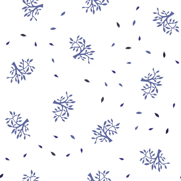 暗い青ベクトル シームレスの自然な背景の枝します 白い背景の大ざっぱな落書き ファブリック 壁紙のデザインのパターン — ストックベクタ