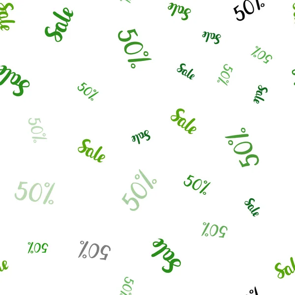 Light Green Yellow Vector Seamless Cover Symbols Sales Gradient Illustration — Stock Vector