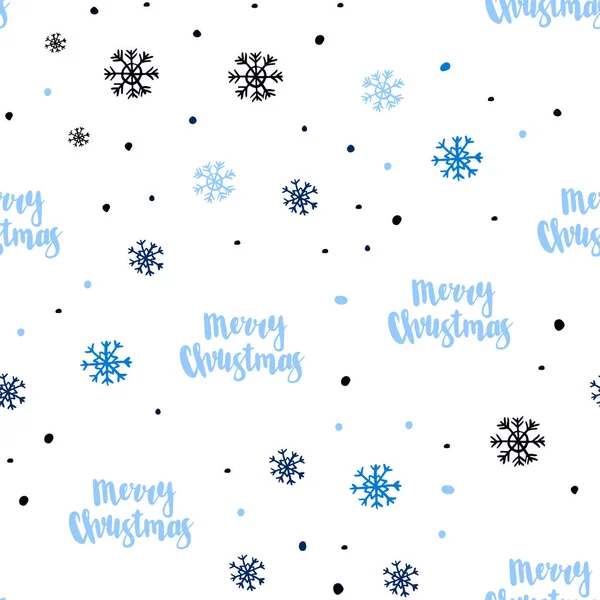 Ciemny Niebieski Wektor Wzór Christmas Płatki Śniegu Kolorowe Płatki Śniegu — Wektor stockowy