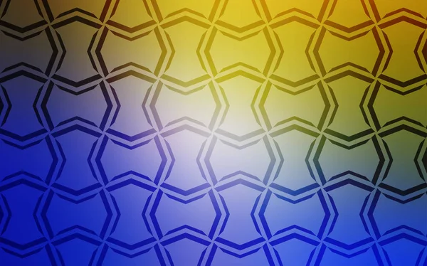 Bleu Clair Motif Vectoriel Jaune Avec Des Lignes Pointues Illustration — Image vectorielle