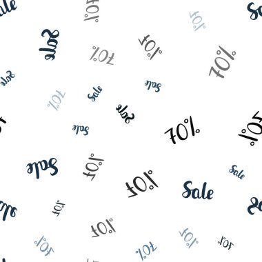 Işık mavi vektör simgeleri % 70 satış ile sorunsuz kapak. Beyaz arka plan üzerinde renkli kelime gradyan ile satış. Mega promosyonlar için fon indirimler.