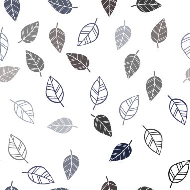 Koyu mavi sorunsuz doğal zemin yaprakları ile vektör. Renkli resimde doodle tarzı yaprakları ile. Kartvizit, Web siteleri için şablon.