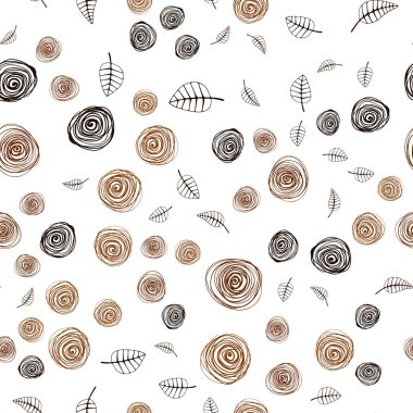 Koyu kırmızı vektör sorunsuz doodle zemin yaprak ve çiçek ile. Bulanık stil yaprakları, çiçekleri ile yaratıcı çizimde. Kartvizit, Web siteleri için şablon.